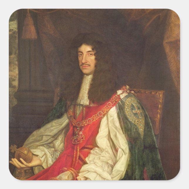 Portrait of King Charles II, c.1660-65 Square Sticker (Front)