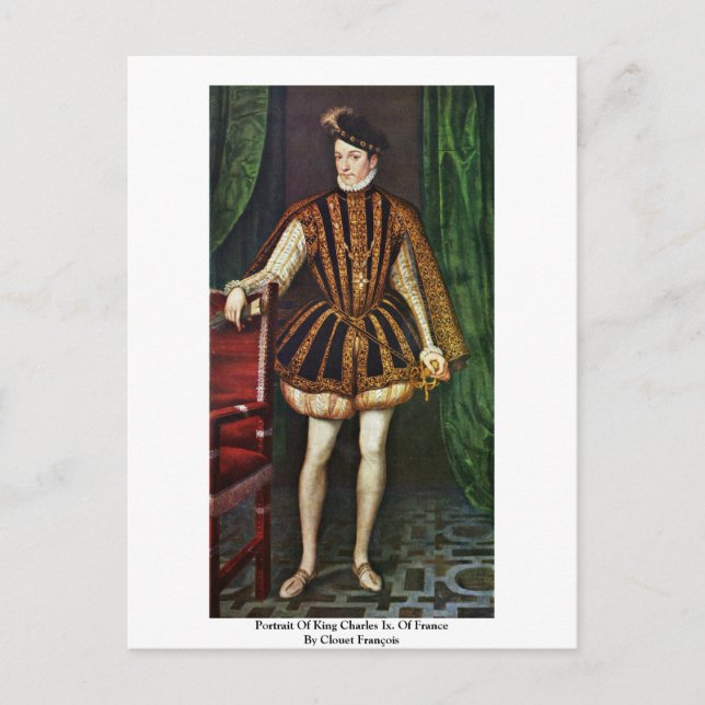 Portrait Of King Charles Ix. Of France Postcard (Front)