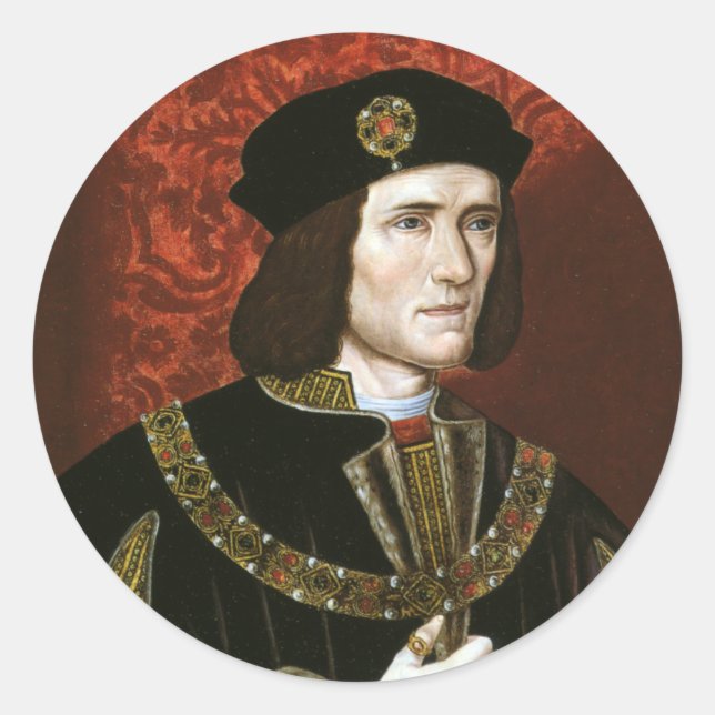 Portrait of King Richard III Classic Round Sticker (Front)