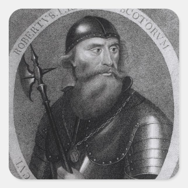 Portrait of King Robert I of Scotland Square Sticker (Front)