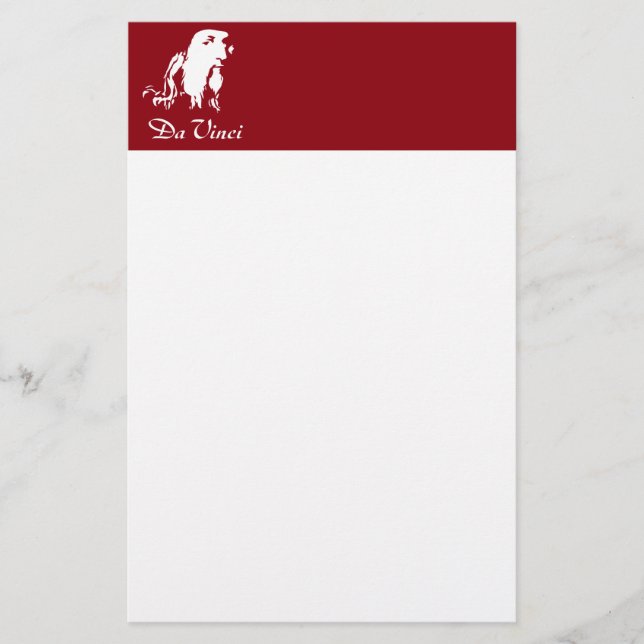 Portrait of Leonardo Da Vinci Stationery (Front)