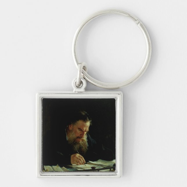 Portrait of Lev Tolstoy Key Ring (Front)