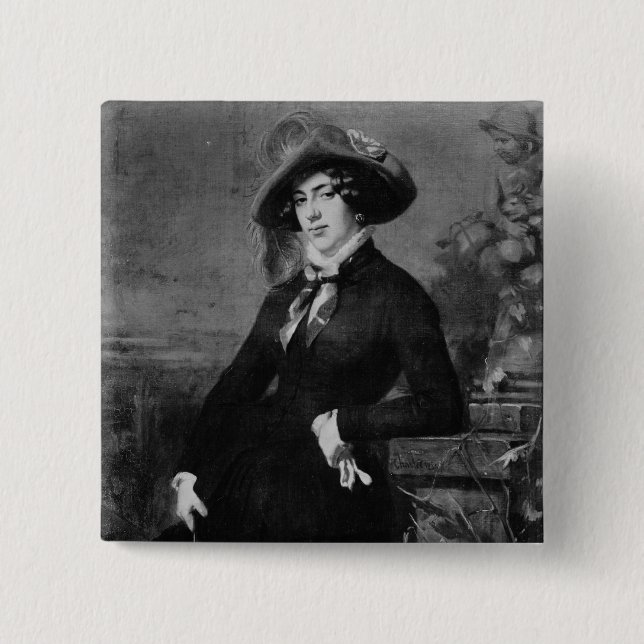 Portrait of Lola Montez , 1844 15 Cm Square Badge (Front)