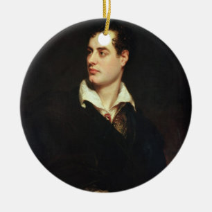 Portrait of Lord Byron (1788-1824) (oil on canvas) Ceramic Ornament