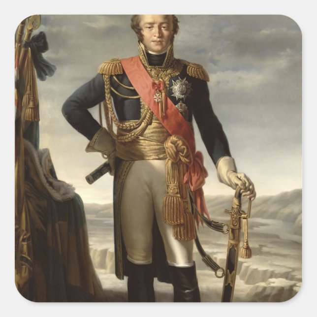 Portrait of Louis Nicolas Davout Square Sticker (Front)