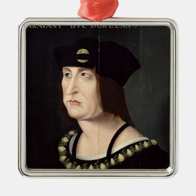 Portrait of Louis XII  King of France Metal Tree Decoration (Front)