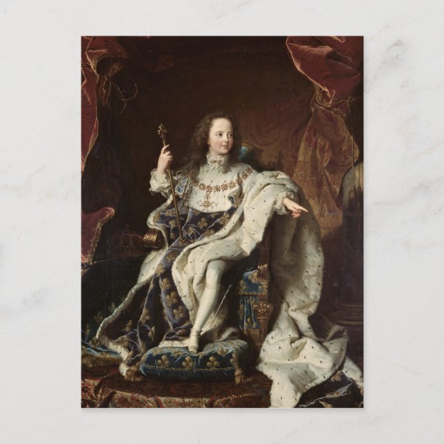 Portrait of Louis XV in Coronation Robes, 1715 Postcard (Front)