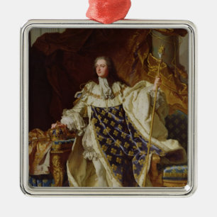 Portrait of Louis XV in his Coronation Robes Metal Tree Decoration