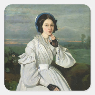 Portrait of Louise Claire Sennegon Square Sticker
