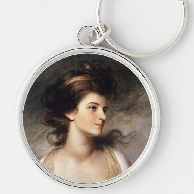 Portrait of Lovely French Lady Key Ring (Front)