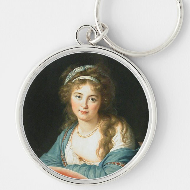 Portrait of Lovely French Lady Key Ring (Front)