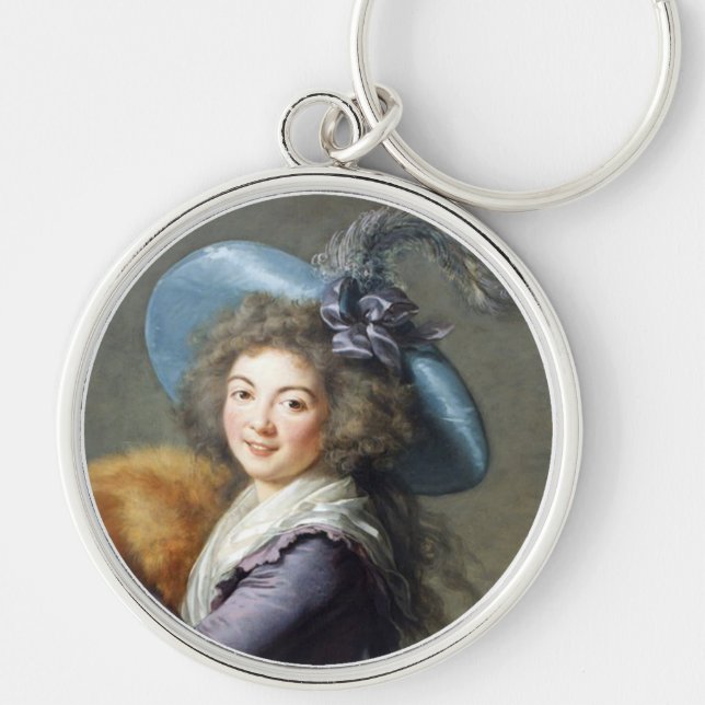 Portrait of Lovely French Lady Key Ring (Front)