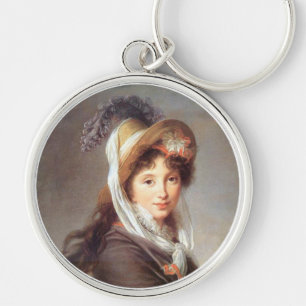 Portrait of Lovely French Lady Key Ring