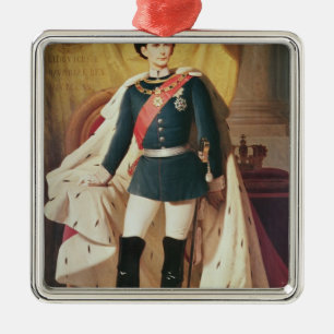 Portrait of Ludwig II of Bavaria in uniform Metal Tree Decoration