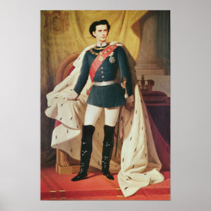 Portrait of Ludwig II of Bavaria in uniform Poster