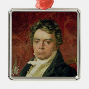 Portrait of Ludwig Van Beethoven Metal Tree Decoration