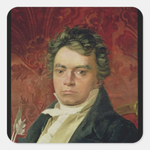 Portrait of Ludwig Van Beethoven Square Sticker