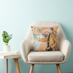 Portrait of M. Félix Fénéon in 1890 by Paul Signac Cushion