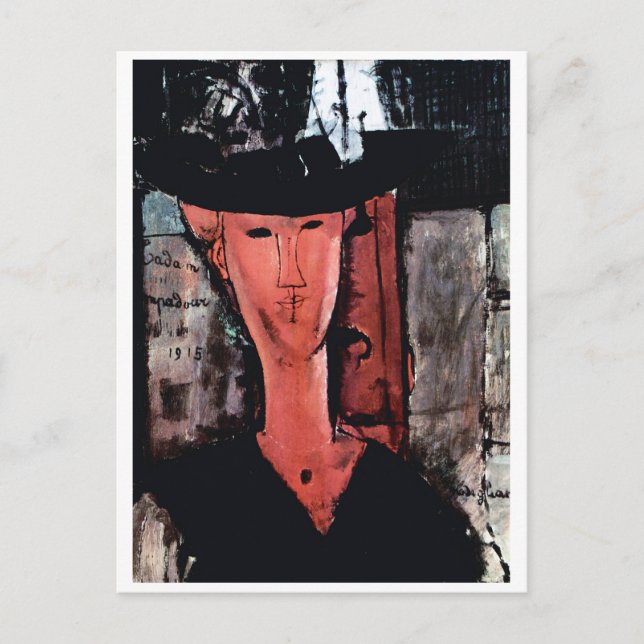 Portrait of Madam Pompadour, Modigliani Postcard (Front)