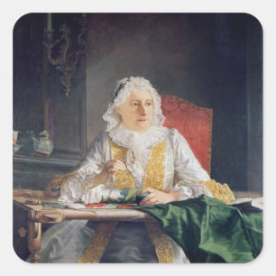 Portrait of Madame Antoine Crozat, 1741 Square Sticker