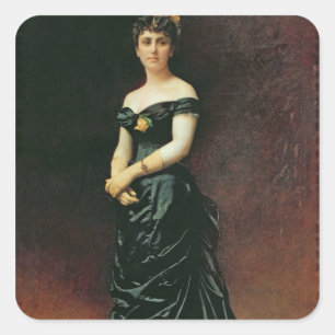 Portrait of Madame Bishoffsheim, 1877 Square Sticker