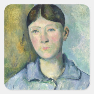 Portrait of Madame Cezanne, 1885-90 Square Sticker