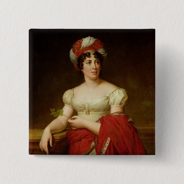 Portrait of Madame de Stael 15 Cm Square Badge (Front)