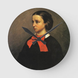 Portrait of Madame Jacquet (oil on canvas) Round Clock