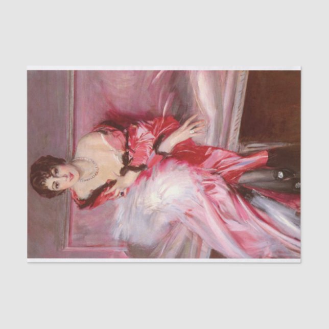 Portrait Of Madame Juillard In Red by Boldini Tissue Paper (Front)