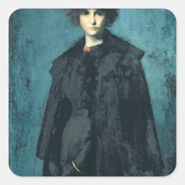 Portrait of Madame Laura Leroux Square Sticker (Front)