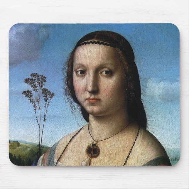 Portrait of Maddalena Doni by Raphael Sanzio Mouse Pad (Front)