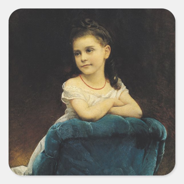 Portrait of Mademoiselle Franchetti, 1877 Square Sticker (Front)