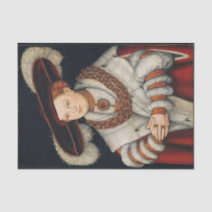 Portrait of Magdalena of Saxony by Lucas Cranach Tissue Paper