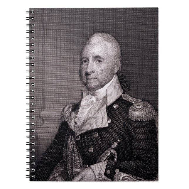 Portrait of Major General John Brooks, engraved by Notebook (Front)