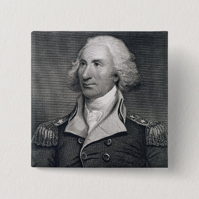 Portrait of Major General Philip Schuyler, engrave 15 Cm Square Badge (Front)