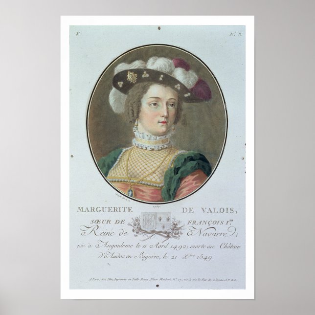 Portrait of Marguerite de Valois (1492-1549), 1787 Poster (Front)