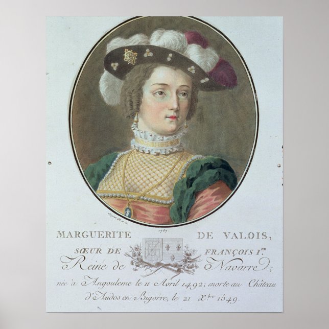 Portrait of Marguerite de Valois (1492-1549), 1787 Poster (Front)
