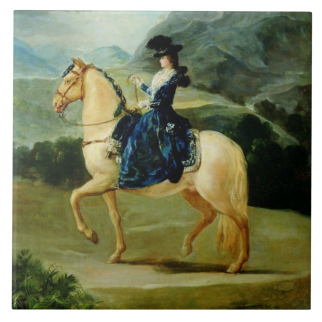 Portrait of Maria Teresa de Vallabriga on horsebac Tile (Front)