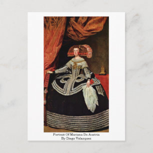 Portrait Of Mariana De Austria By Diego Velazquez Postcard