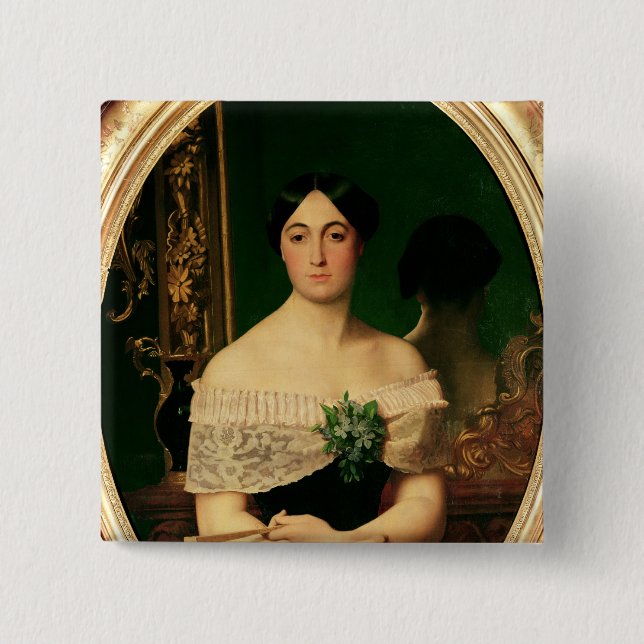 Portrait of Marianne Elisa Birch 15 Cm Square Badge (Front)