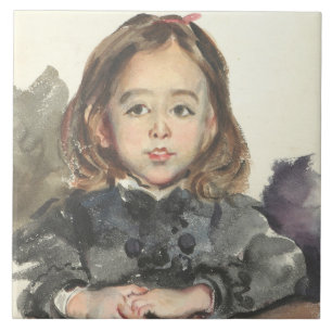 Portrait of Marie (Cute Young Girl) Ceramic Tile
