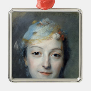 Portrait of Marie Fel 1757 Metal Ornament