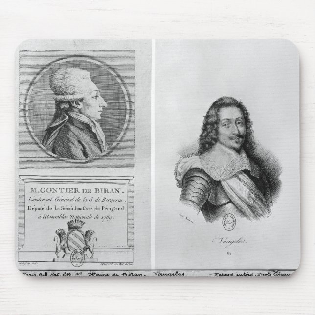 Portrait of Marie Francois Gontier de Biran Mouse Pad (Front)