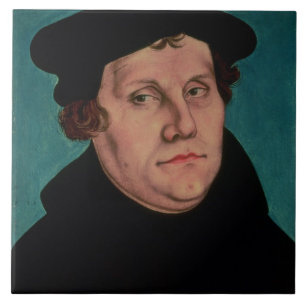 Portrait of Martin Luther, 1529 Ceramic Tile