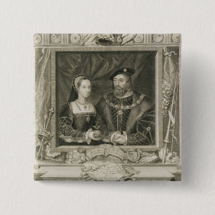 Portrait of Mary (1496-1533) Queen of France, and 15 Cm Square Badge