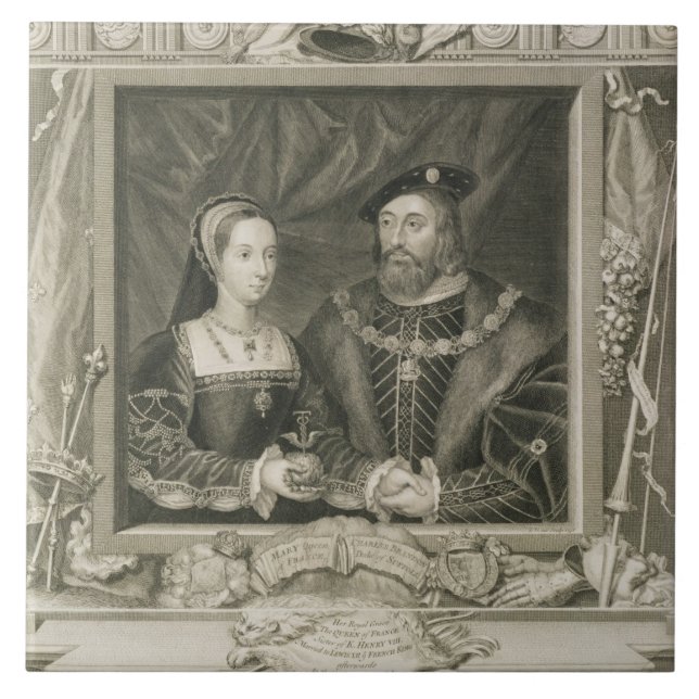 Portrait of Mary (1496-1533) Queen of France, and Ceramic Tile (Front)