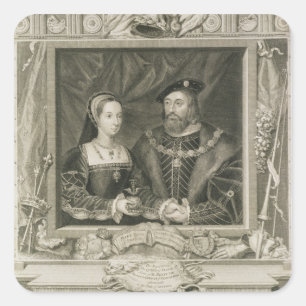 Portrait of Mary (1496-1533) Queen of France, and Square Sticker