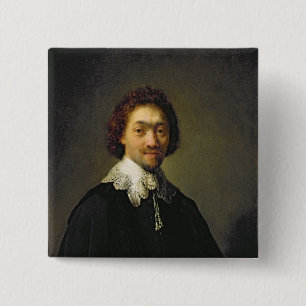 Portrait of Maurits Huygens, 1632 15 Cm Square Badge