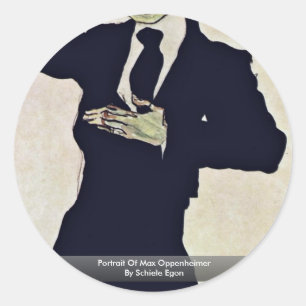 Portrait Of Max Oppenheimer By Schiele Egon Classic Round Sticker