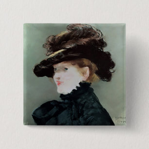 Portrait of Mery Laurent 1882 15 Cm Square Badge